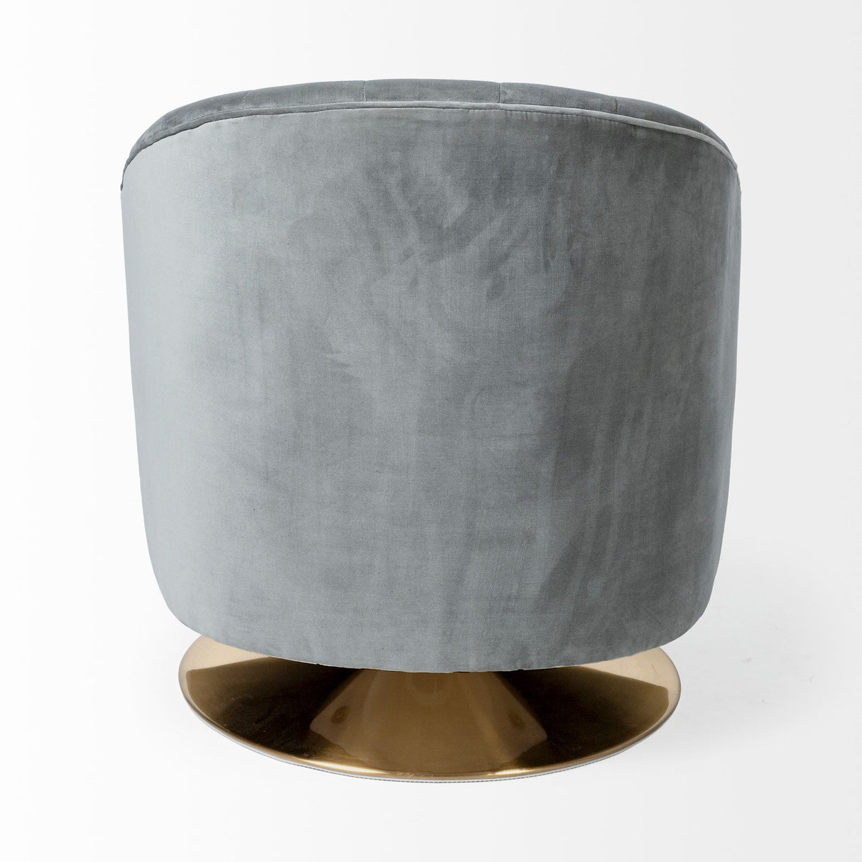 James II Gray Blue Velvet Covered Seat w Gold Swivel Base Accent Chair from Mercana - Luna Furniture