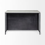 Fieri Solid Iron Black Body White Marble Top Four Drawer Kitchen Island from Mercana - Luna Furniture
