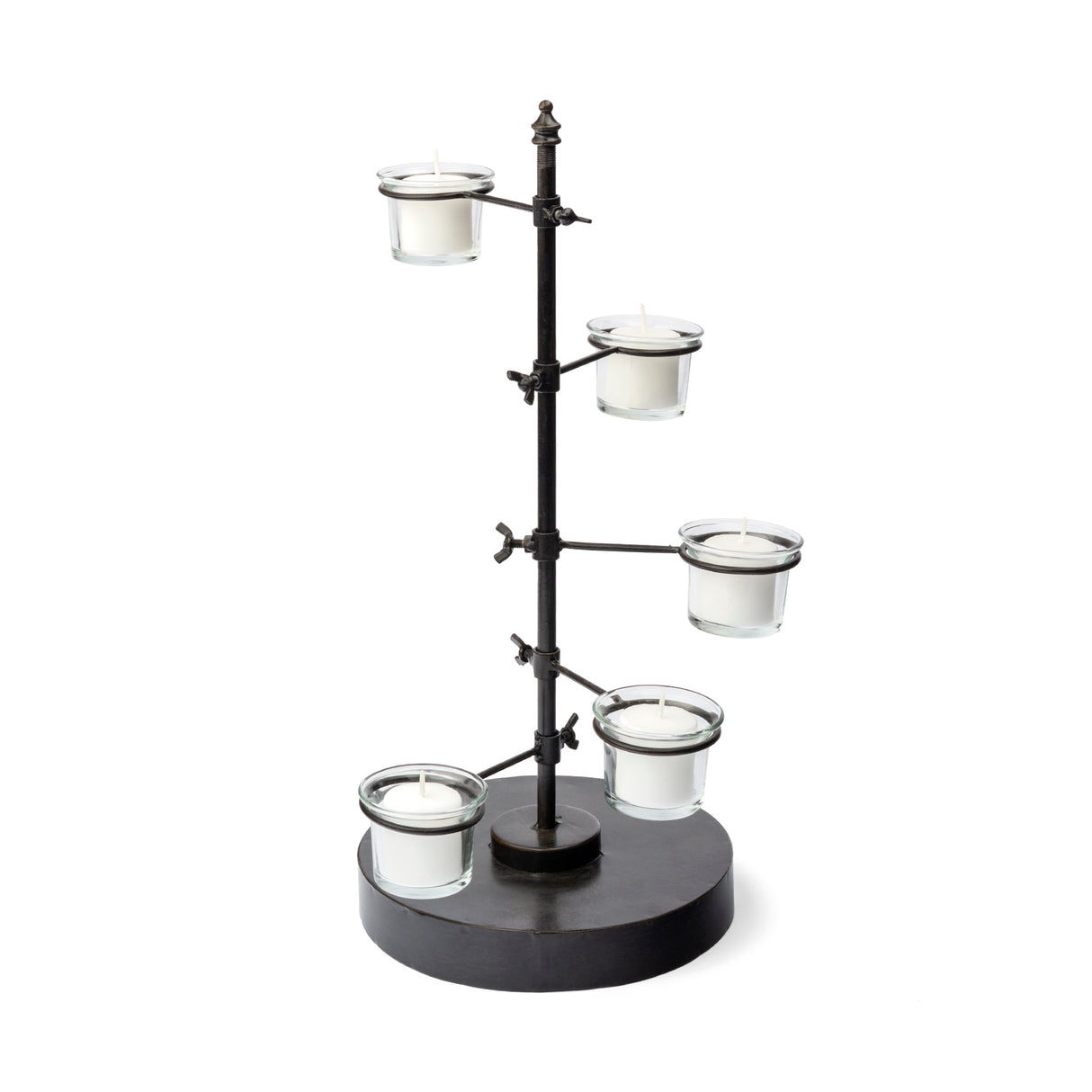 Jaran Black Metal Five Armed Tealight Table Candle Holder from Mercana - Luna Furniture