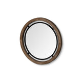 Josi 19" Brown Wood and Black Metal Frame Mirror from Mercana - Luna Furniture
