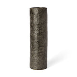 Kona III Large Black/Gold Cylindrical Ceramic Vase from Mercana - Luna Furniture
