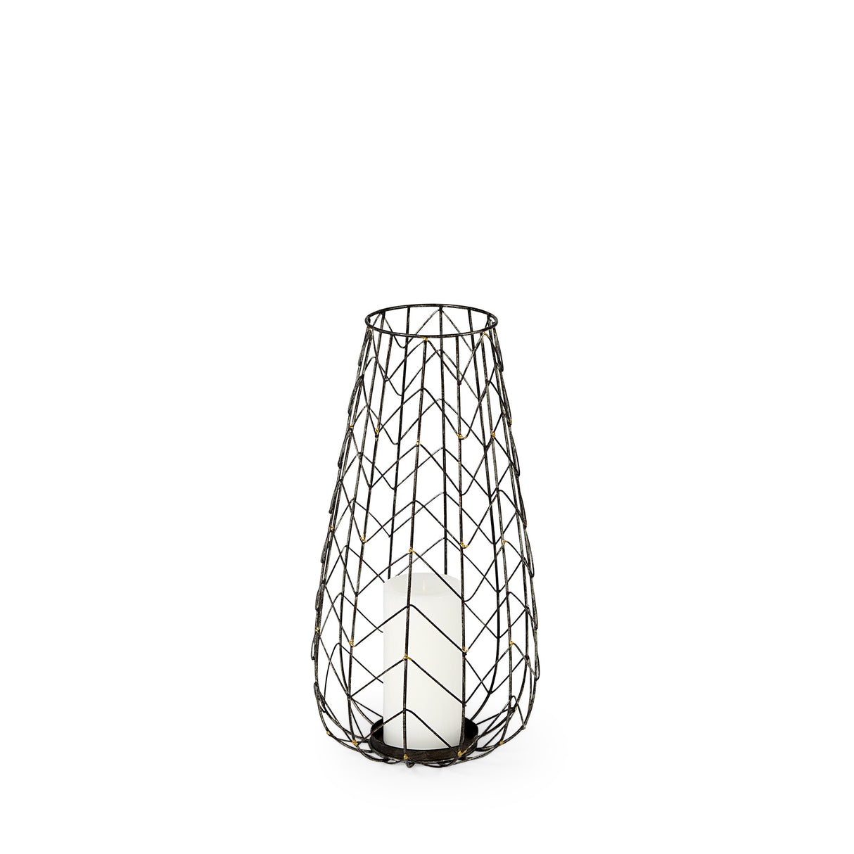Petiole I Small Gold Toned Metal Table Candle Holder from Mercana - Luna Furniture