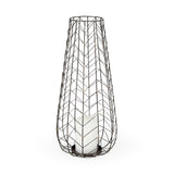 Petiole II Large Gold Toned Metal Table Candle Holder from Mercana - Luna Furniture