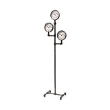 Trifect Black Iron Pipe Three Face Floor Clock from Mercana - Luna Furniture