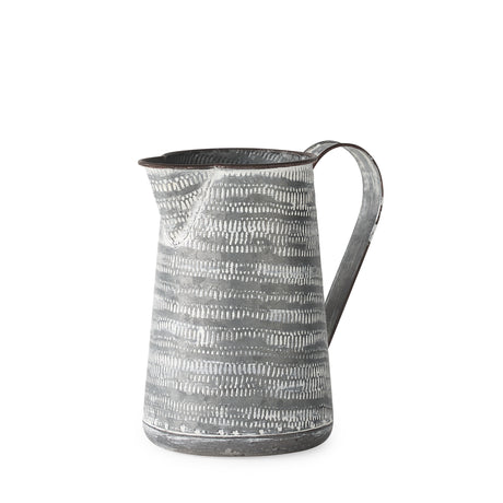 Serena I 8H Small Gray/White Textured Metal Jug from Mercana - Luna Furniture