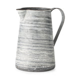 Serena II 11.2H Large Gray/White Textured Metal Jug from Mercana - Luna Furniture