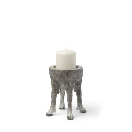 Pan Small Gray Ceramic Hoofed Table Candle Holder from Mercana - Luna Furniture