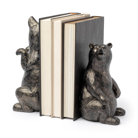 Sleuth (Set of 2) 9L x 8W Grizzly Bear Bookends from Mercana - Luna Furniture