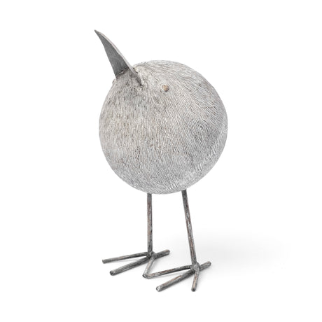 Snipe I 6L x 6W Off-White Resin Bird Ornament W/ Metal Feet from Mercana - Luna Furniture