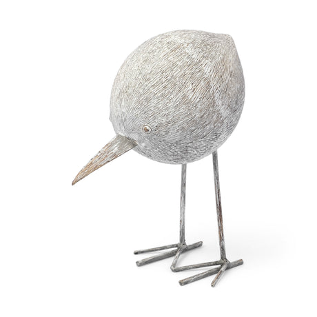 Snipe II 6L x 6W Off-White Resin Bird Ornament W/ Metal Feet from Mercana - Luna Furniture