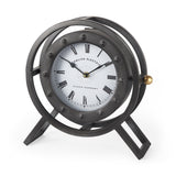 Gaston Gray Metal Circular Table Clock from Mercana - Luna Furniture