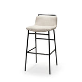 Kavalan 33.5" Total Height Beige Upholstered Seat Gray Metal Frame Counter Stool from Mercana - Luna Furniture