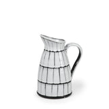 Lome Small White/Black Ceramic Jug from Mercana - Luna Furniture