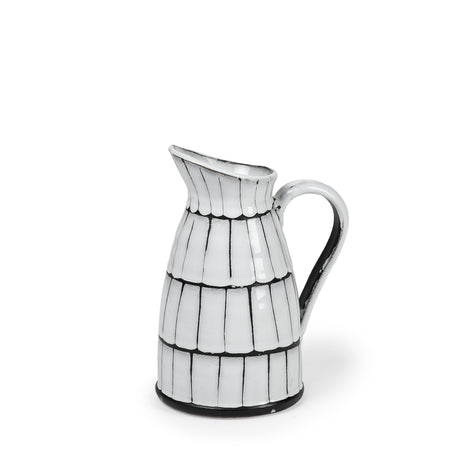 Lome Small White/Black Ceramic Jug from Mercana - Luna Furniture