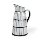 Lome Large White/Black Patterned Ceramic Water Pitcher from Mercana - Luna Furniture