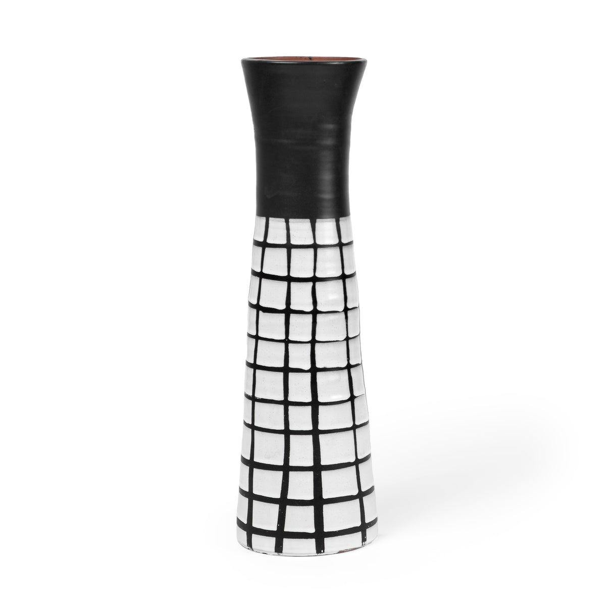 Luanda Small Black/White Large Ceramic Vase from Mercana - Luna Furniture