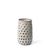 Canasta Small Rustic White Ceramic Cylindrical Vase from Mercana - Luna Furniture