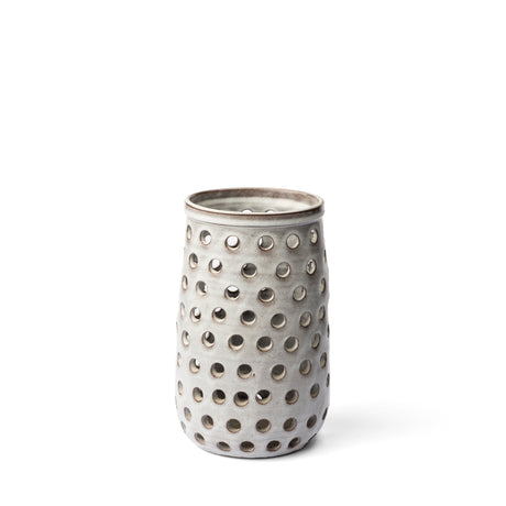 Canasta Small Rustic White Ceramic Cylindrical Vase from Mercana - Luna Furniture
