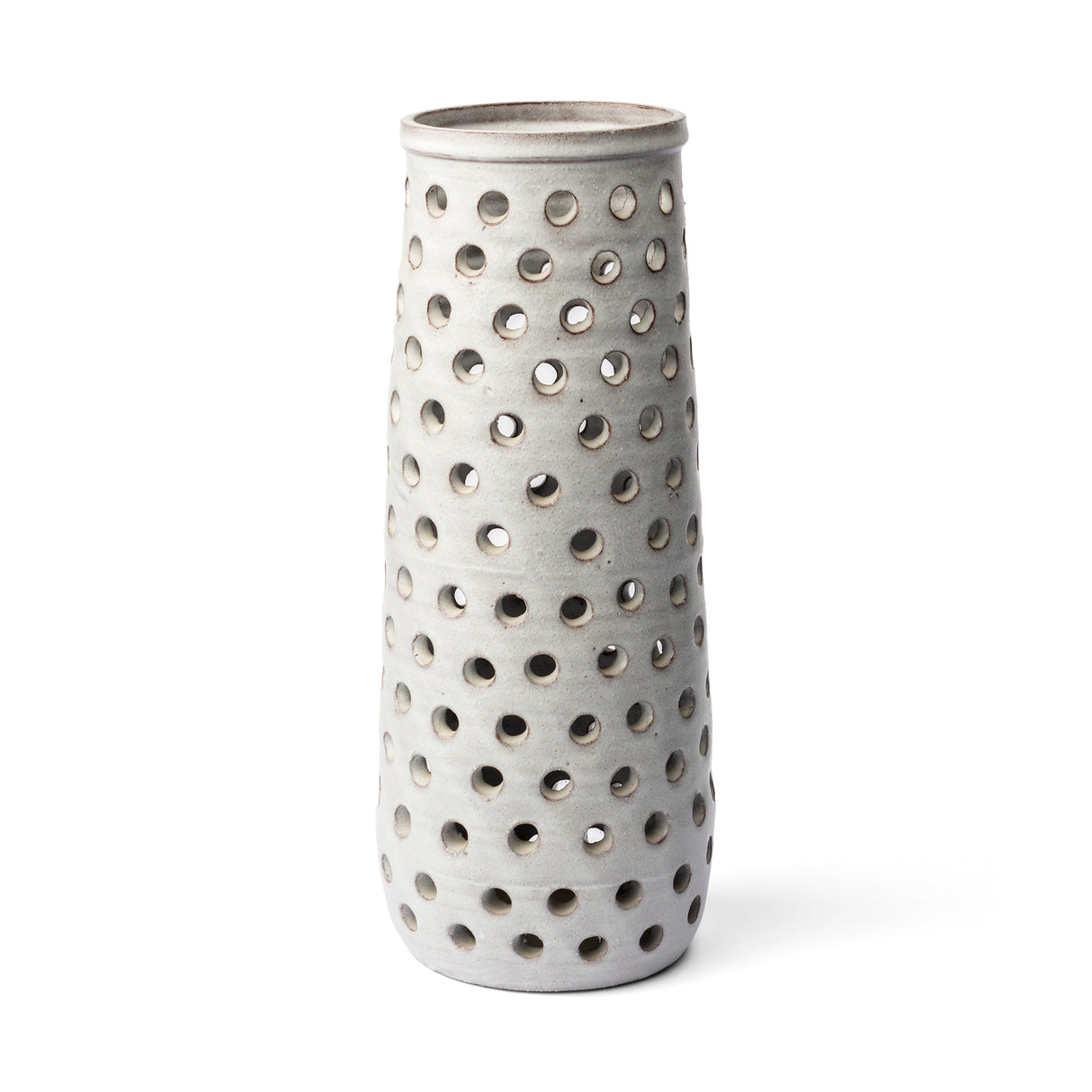 Canasta Large Rustic White Ceramic Decorative Vase from Mercana - Luna Furniture
