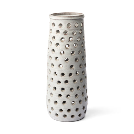 Canasta Large Rustic White Ceramic Decorative Vase from Mercana - Luna Furniture