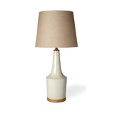 Rebecca (28.5"H) White Crackled Ceramic Base Wood Accent Table Lamp from Mercana - Luna Furniture