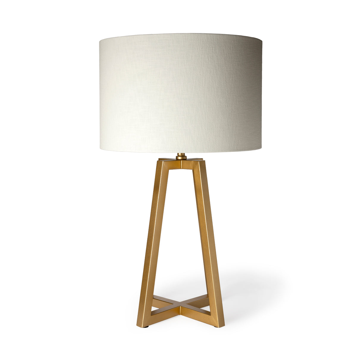 Raelynn (29"H) White-Linen Drum Shade w/ Gold Metal Frame Table Lamp from Mercana - Luna Furniture