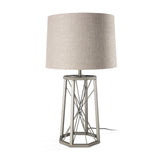 Raen (28.5"H) Gray Metal Octagonal Base w/Beige Shade Table Lamp from Mercana - Luna Furniture