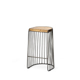 Seagram 30.5" Seat Height Brown Seat Black Metal Frame Stool from Mercana - Luna Furniture
