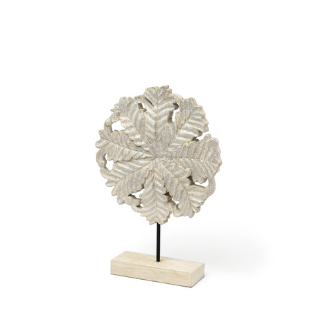 Kamara I (Small) 12L x 4W White Washed Wood W/Antiqued Silver Botanical Decorative Object from Mercana - Luna Furniture