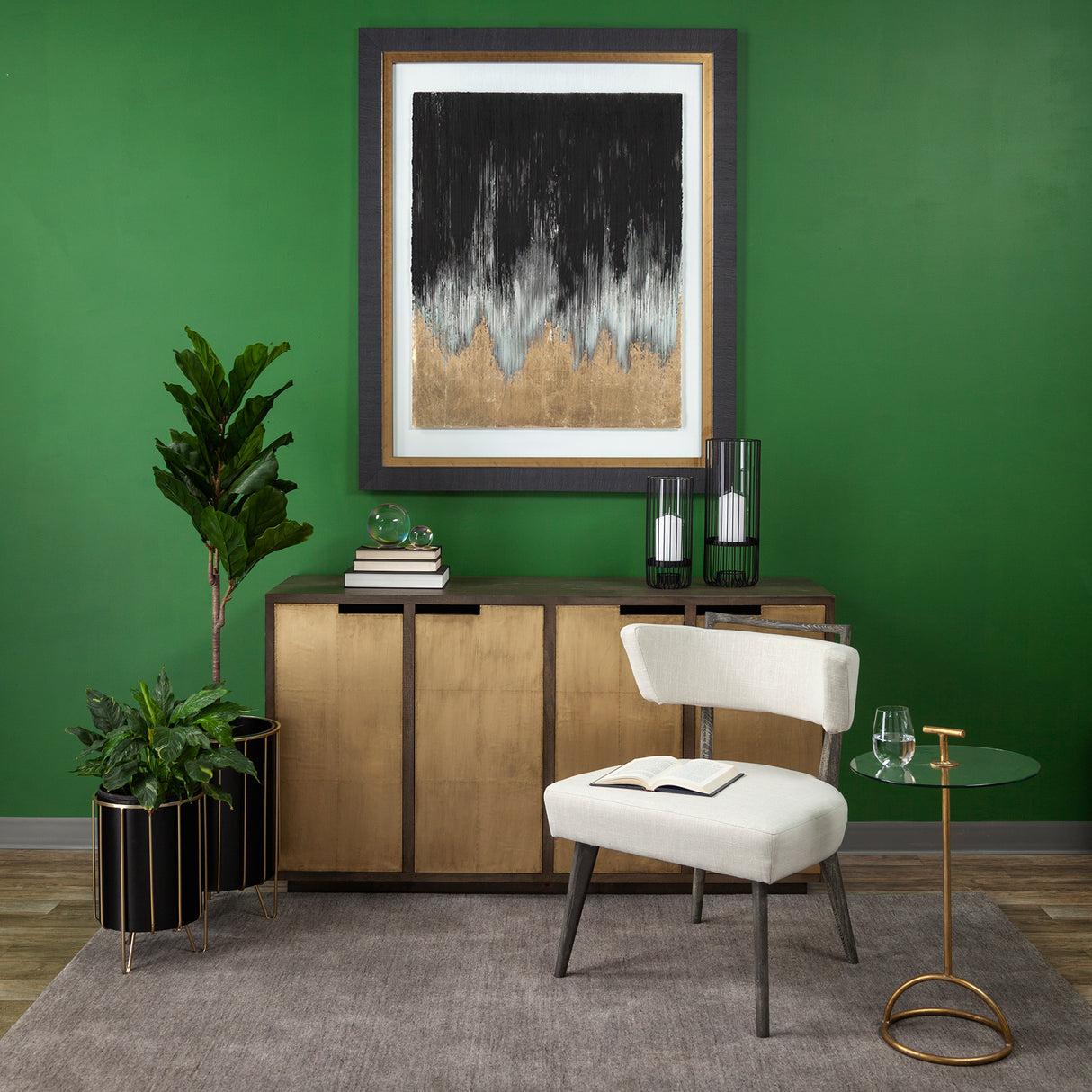 Night Fire by Studio M a handmade Original Framed Artwork under Glass from Mercana - Luna Furniture