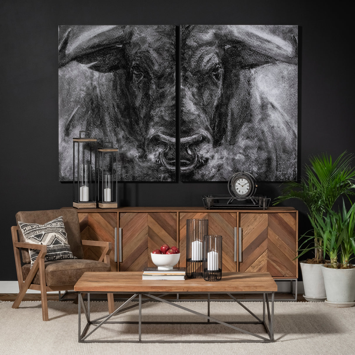 Velo II Large Black Metal Cylindrical Table Candle Holder from Mercana - Luna Furniture