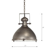 Bashaw I 17x20 Gray Toned Metal Dome Pendant Light from Mercana - Luna Furniture