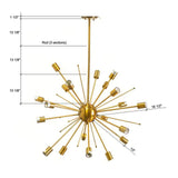 Edisonna II (38"D) Gold Sputnik Twenty Bulb Chandelier from Mercana - Luna Furniture