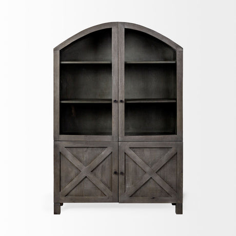 Barrett 48.5L X 17.25W X 73H Gray Solid Wood Display Cabinet from Mercana - Luna Furniture