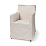 Elbert II Cream Fabric Slip-Cover Brown Wood Frame Dining Chair from Mercana - Luna Furniture