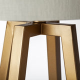 Raelynn (29"H) White-Linen Drum Shade w/ Gold Metal Frame Table Lamp from Mercana - Luna Furniture