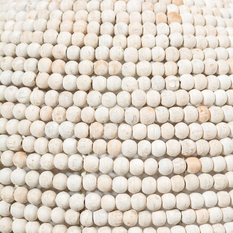 Theta 15.5x14.5 White-Washed Wood Beaded Pendant Light from Mercana - Luna Furniture