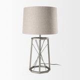 Raen (28.5"H) Gray Metal Octagonal Base w/Beige Shade Table Lamp from Mercana - Luna Furniture
