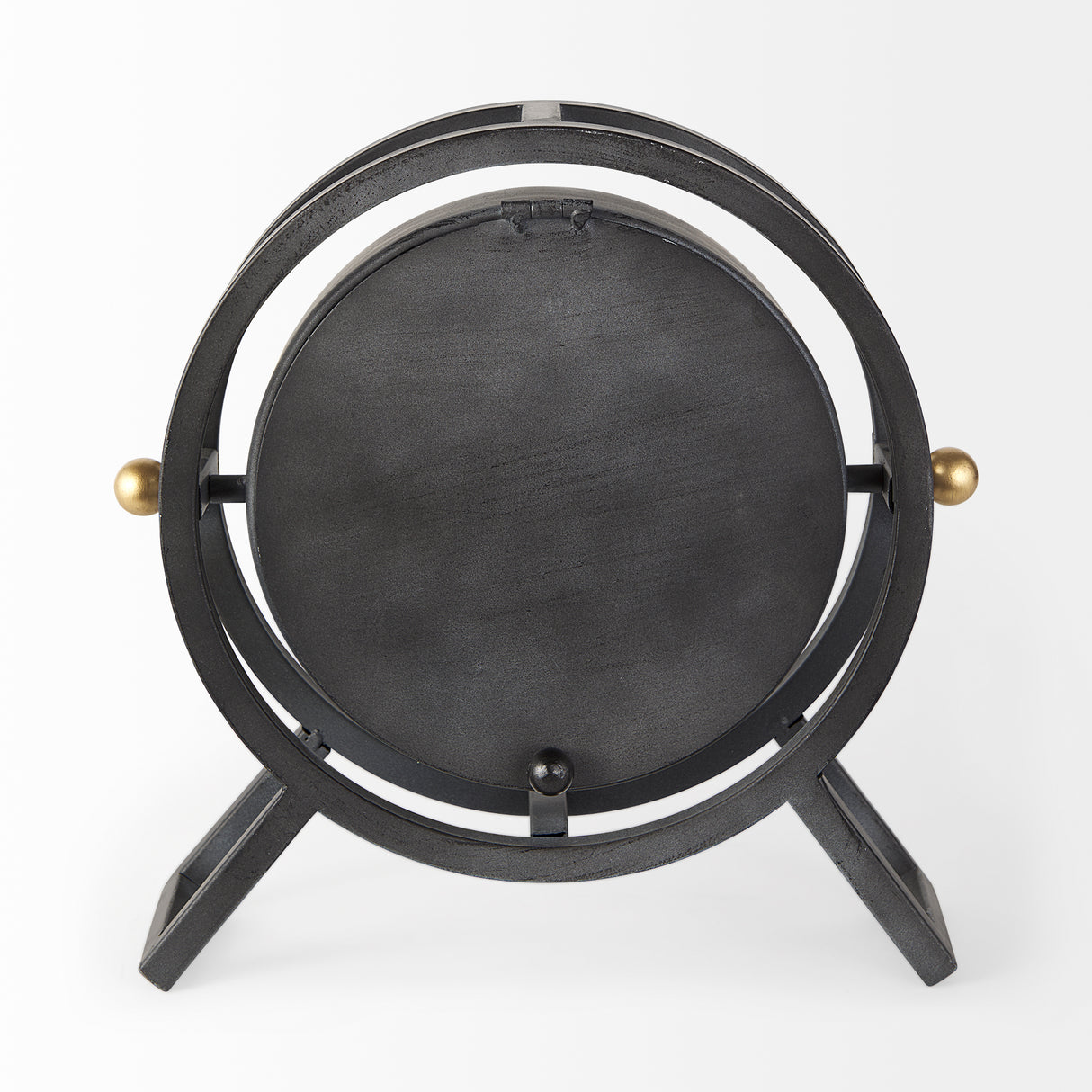 Gaston Gray Metal Circular Table Clock from Mercana - Luna Furniture