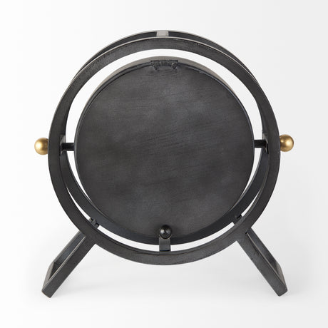 Gaston Gray Metal Circular Table Clock from Mercana - Luna Furniture
