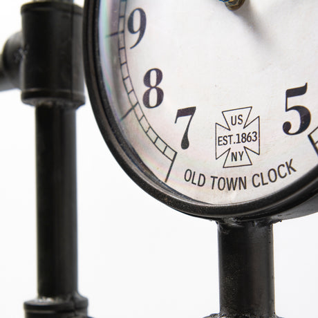 Trifect Black Iron Pipe Three Face Floor Clock from Mercana - Luna Furniture