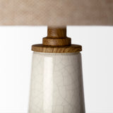 Rebecca (28.5"H) White Crackled Ceramic Base Wood Accent Table Lamp from Mercana - Luna Furniture