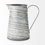 Serena II 11.2H Large Gray/White Textured Metal Jug from Mercana - Luna Furniture