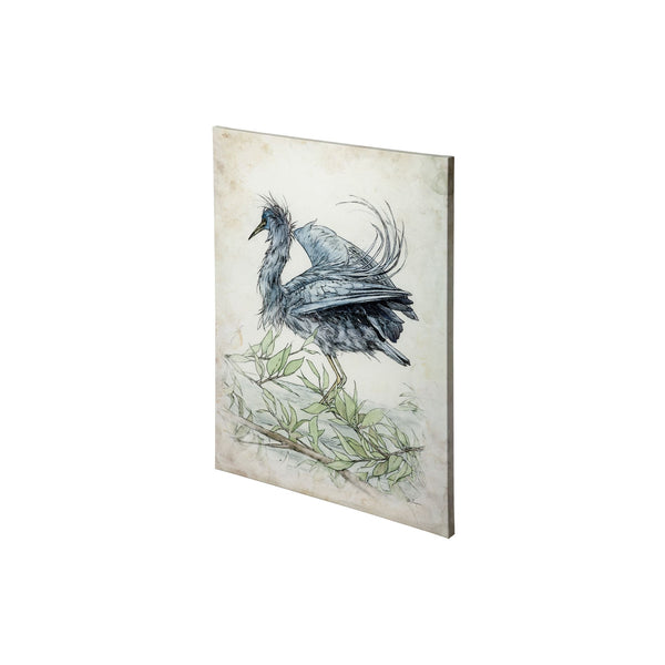 Tricolored Heron by Mercana Studio a Hand Embellished Textured Canvas