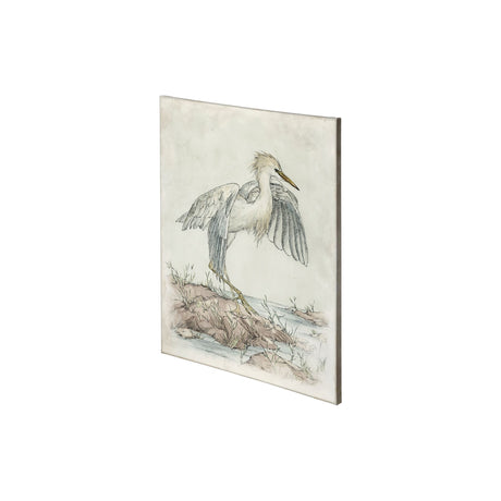 Cattle Egret by Mercana Studio a Hand Embellished Textured Canvas from Mercana - Luna Furniture