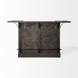 Cheers Dark Brown Solid Wood Wine Bottle Storage Kitchen Island from Mercana - Luna Furniture