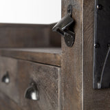 Cheers Dark Brown Solid Wood Wine Bottle Storage Kitchen Island from Mercana - Luna Furniture