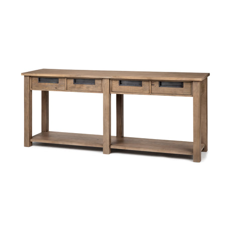 Harrelson III 72L x 18W Brown Wood 4 Drawer Console Table from Mercana - Luna Furniture