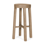 Brahma 30" Total Height White Washed Wood Stool from Mercana - Luna Furniture