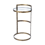 Reimer 15L x 15W Gold Round Glass Top W/Metal Frame Accent Table from Mercana - Luna Furniture